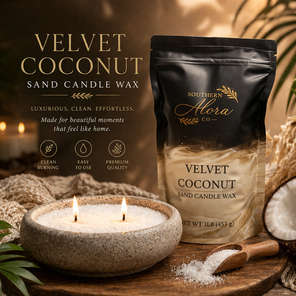 Velvet Coconut Sand Candle Wax – Luxury Coastal Candle Experience | Southern Alora Co