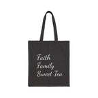 Faith • Family • Sweet Tea Canvas Tote Bag — Script Grocery & Everyday Shopper