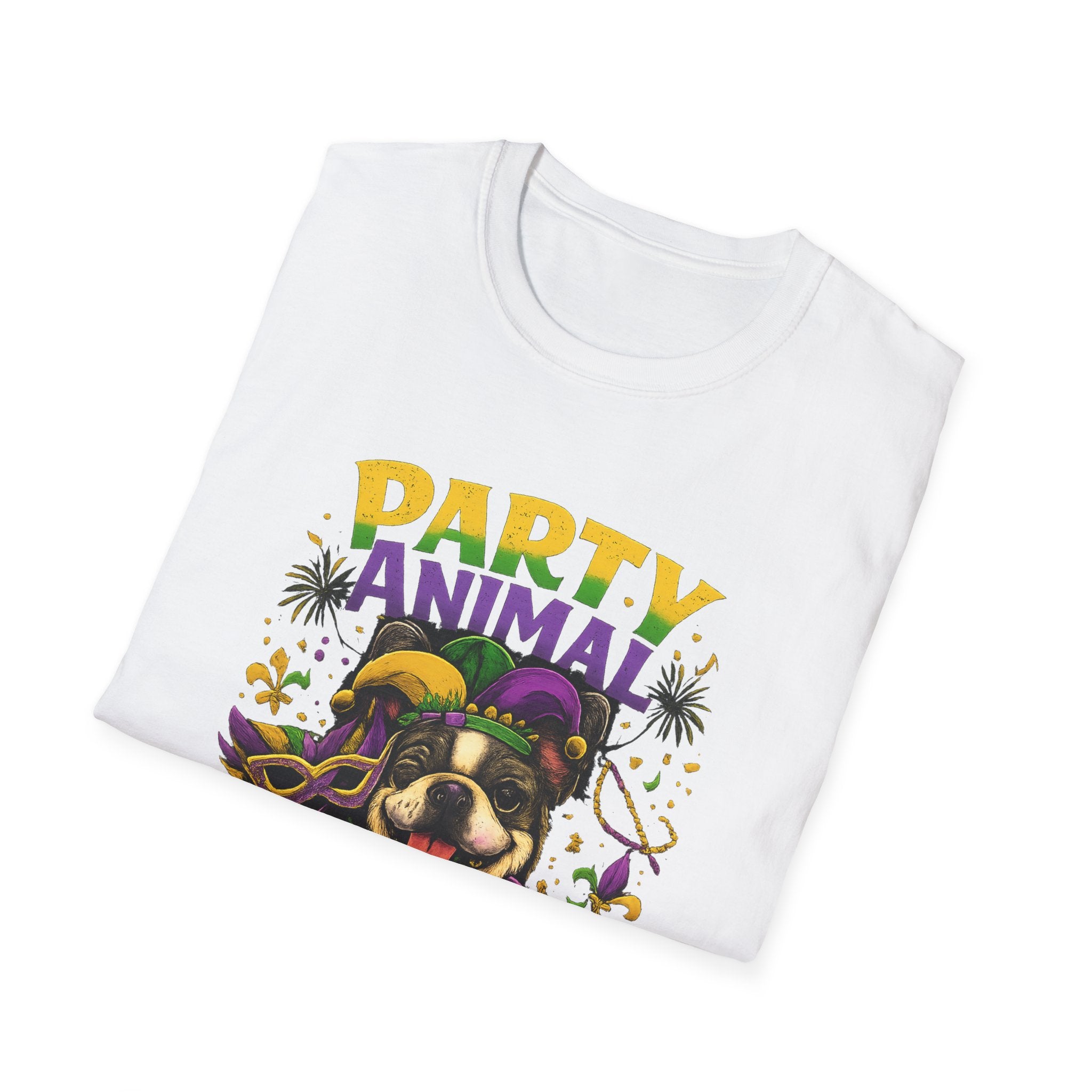 Party Animal Mardi Gras Dog T-Shirt | Let's Get Mardi Crazy!
