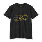 Southern Alora Co script logo T-Shirt | Gold botanical emblem