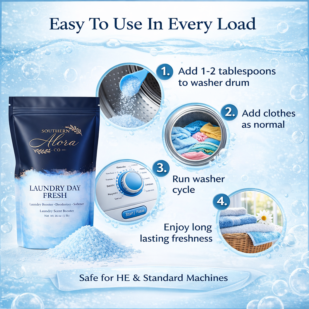 Laundry Day Fresh Laundry Scent Booster | Long-Lasting Fabric Fragrance | Southern Alora Co