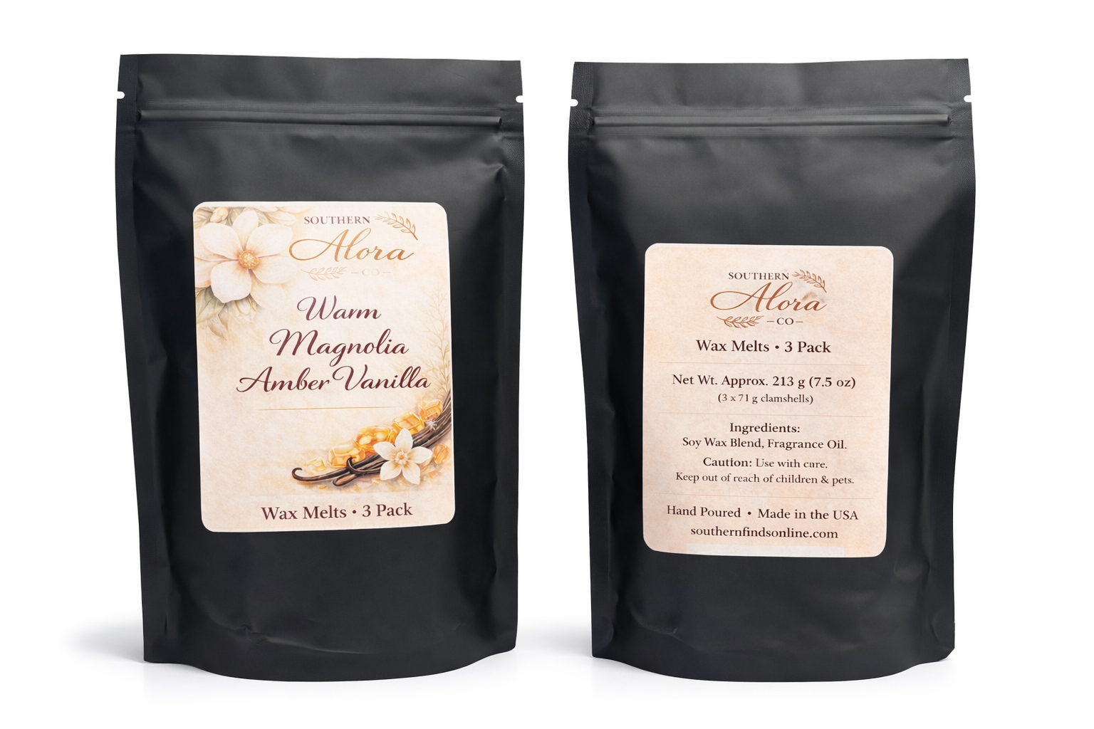 Warm Magnolia Amber Vanilla Wax Melts – 3 Pack