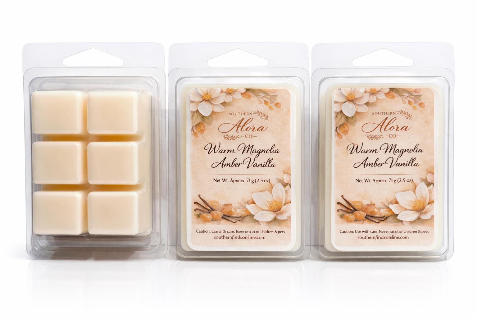 Warm Magnolia Amber Vanilla Wax Melts – 3 Pack
