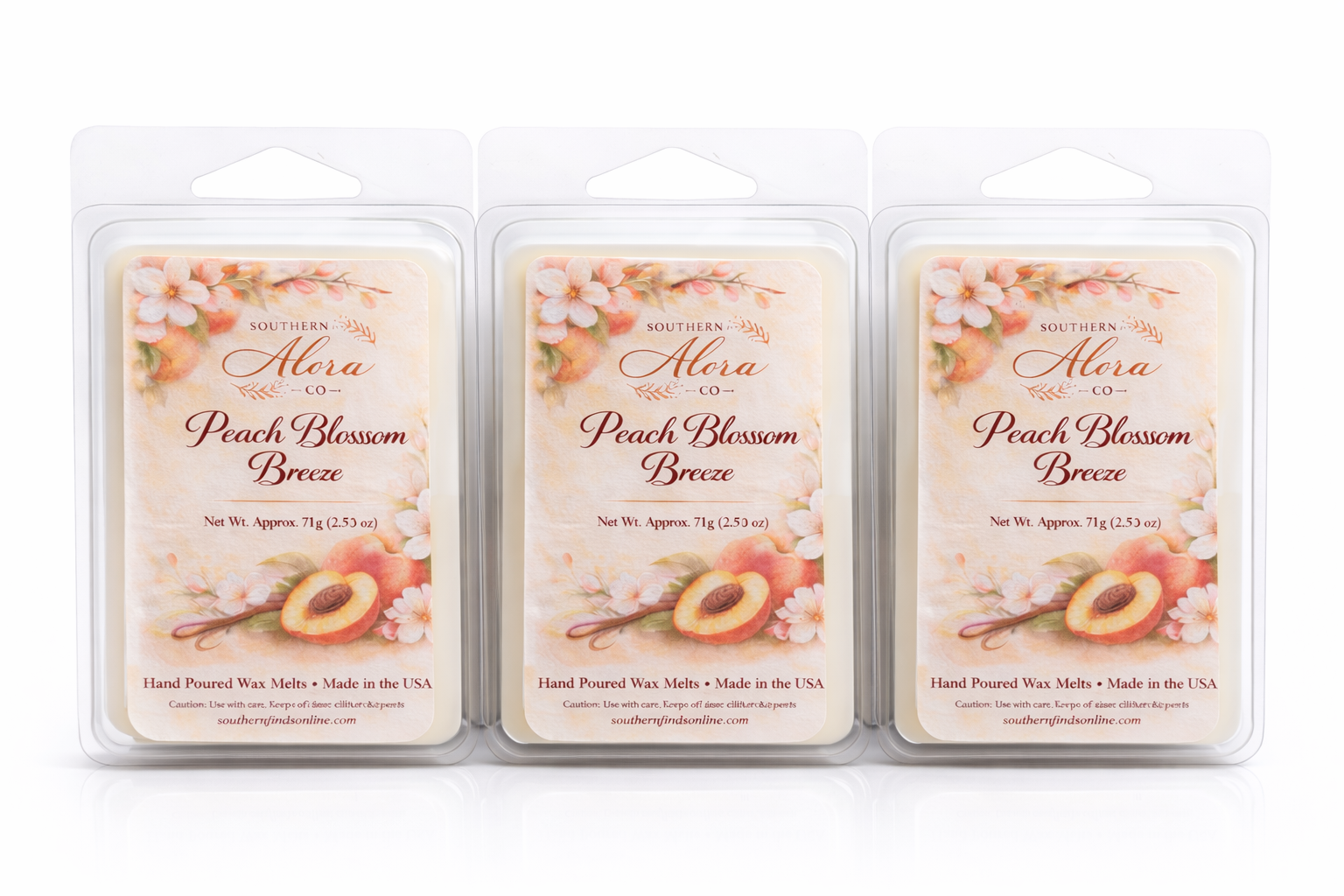 Peach Blossom Breeze Wax Melts – 3 Pack