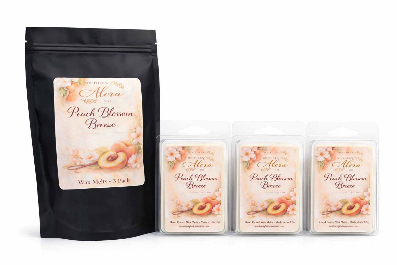 Peach Blossom Breeze Wax Melts – 3 Pack