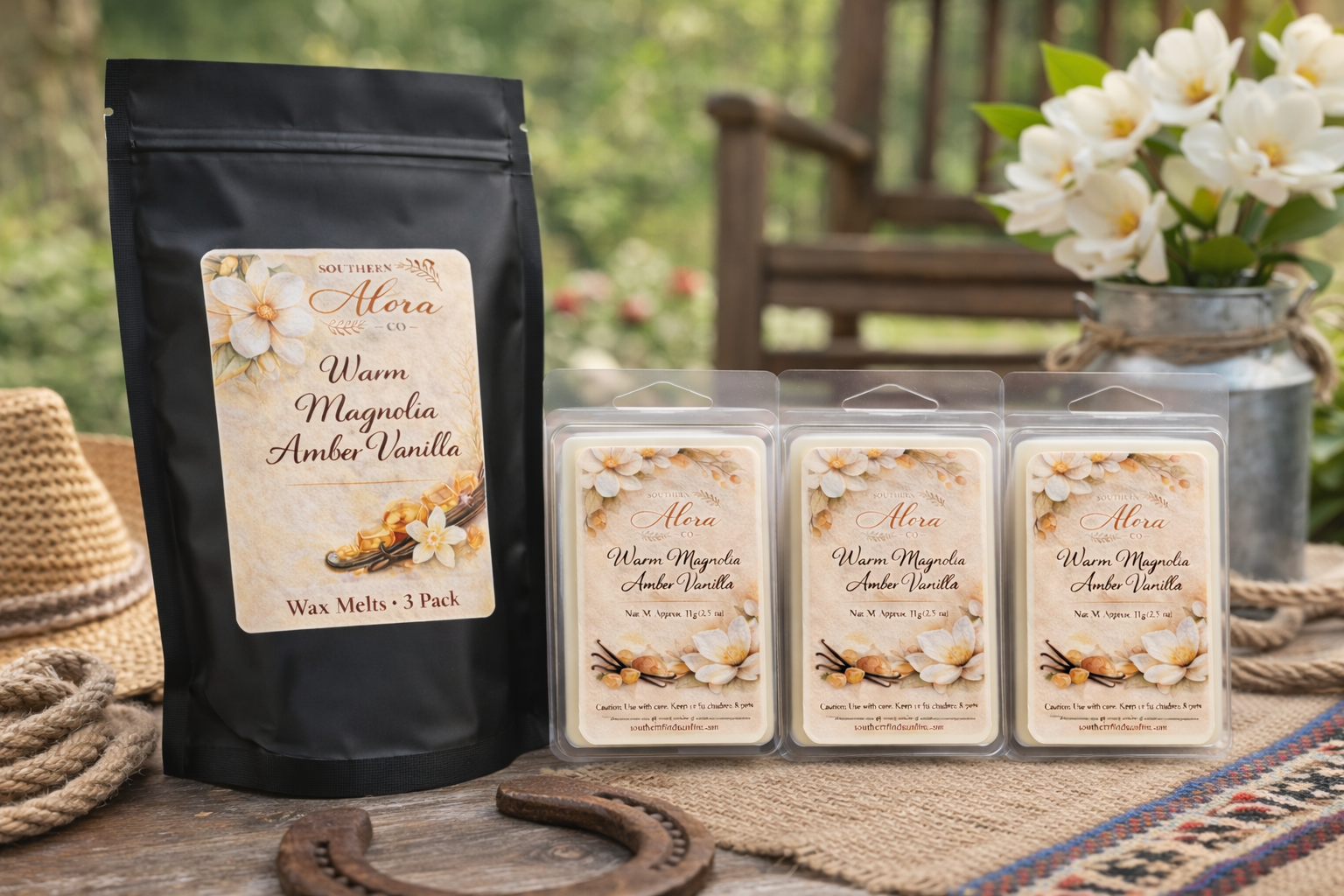 Warm Magnolia Amber Vanilla Wax Melts – 3 Pack