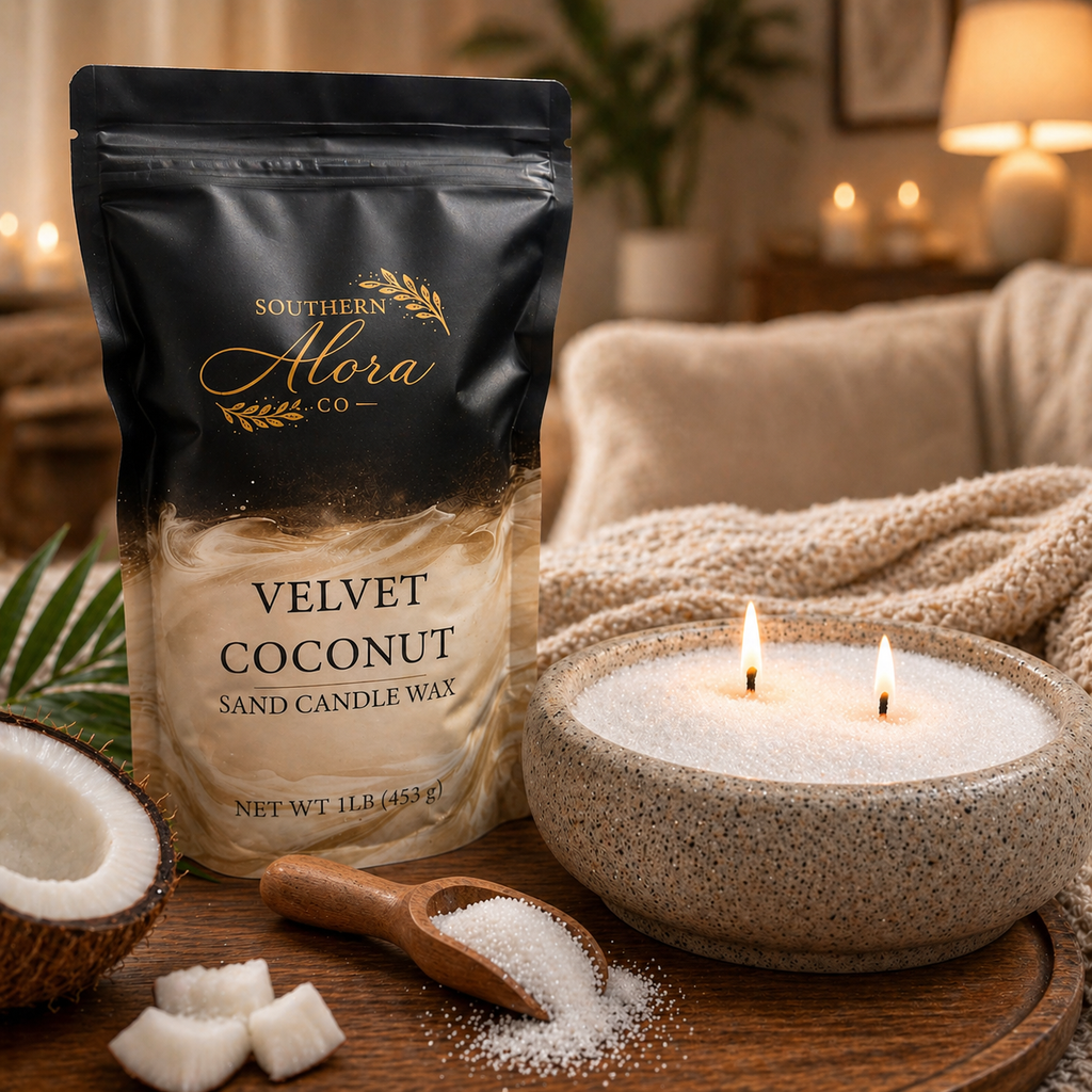 Velvet Coconut Sand Candle Wax – Luxury Coastal Candle Experience | Southern Alora Co