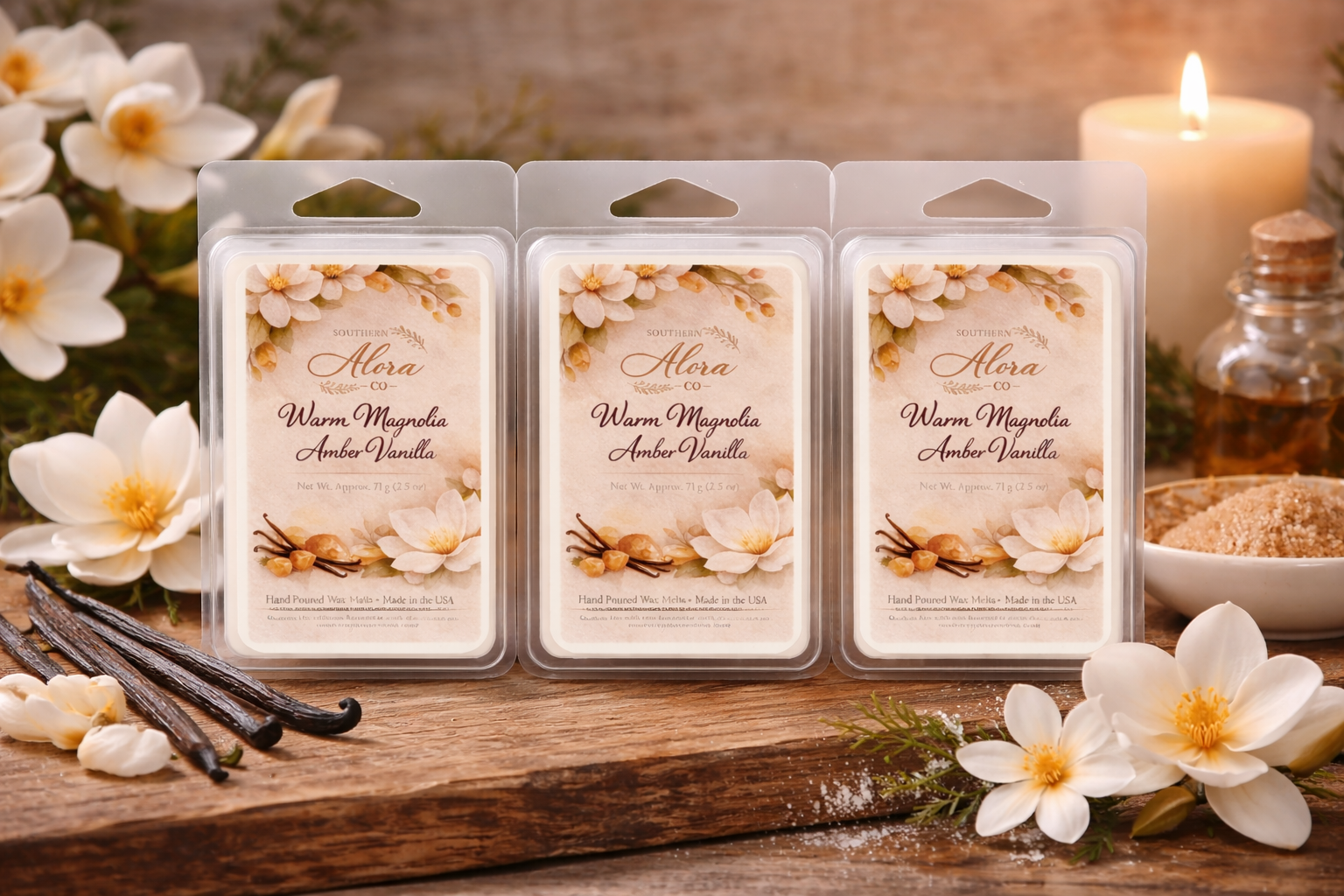 Warm Magnolia Amber Vanilla Wax Melts