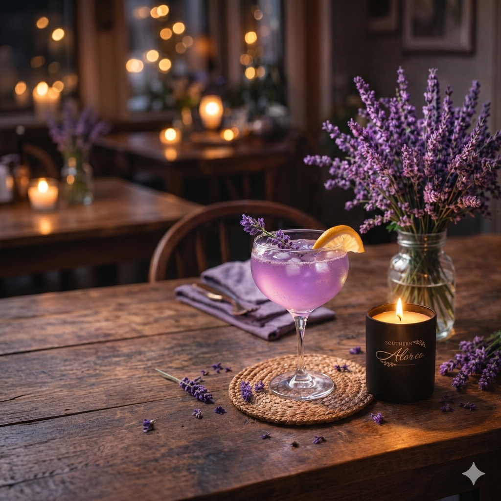 Midnight Lavender Candle – Lavender, Amber & Vanilla Soy Blend, 10 oz Jar (9 oz Net Fill), Relaxing Home Fragrance, Luxury Black Candle – Southern Alora Co