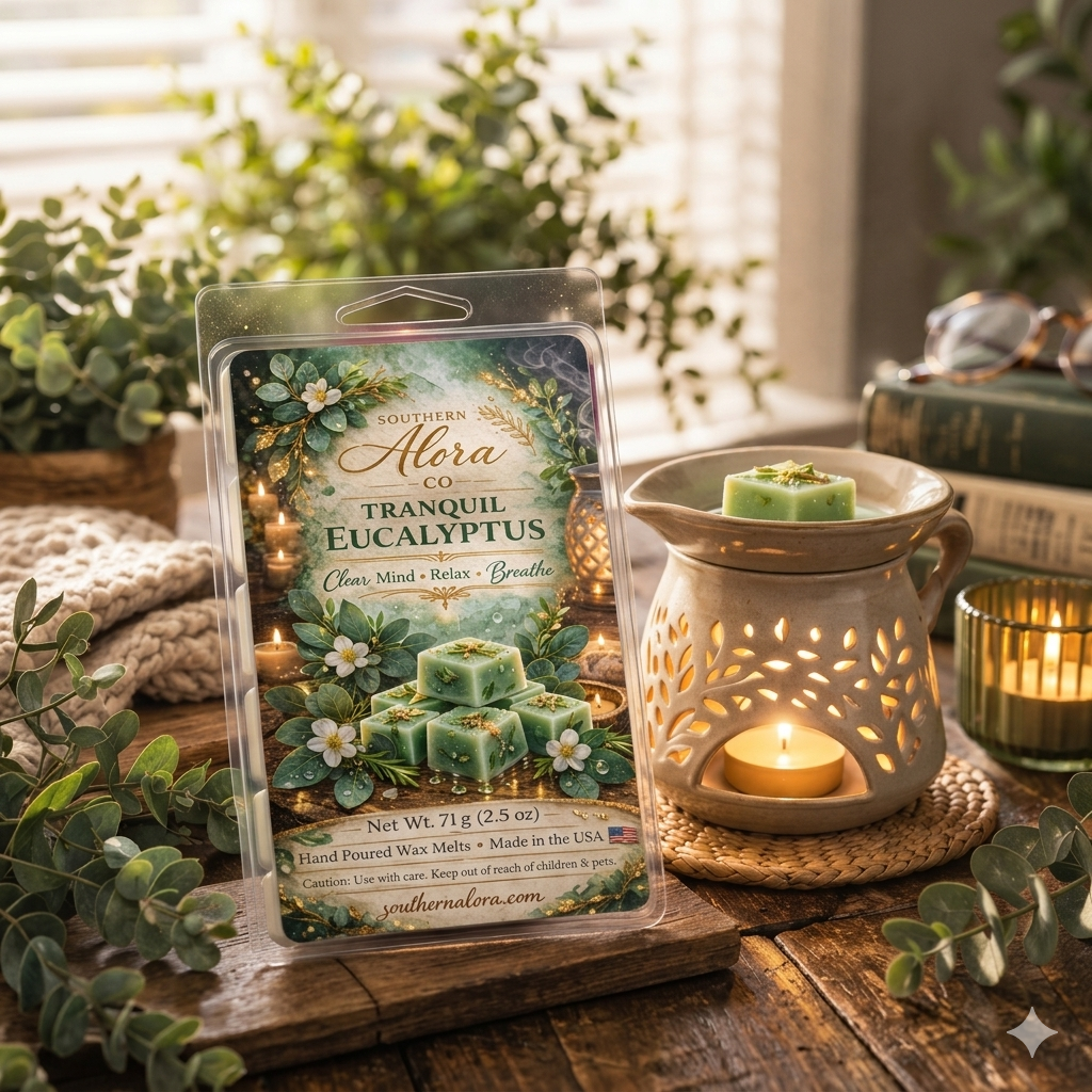 Tranquil Eucalyptus Wax Melts – Spa-Inspired Eucalyptus & Mint Scent