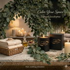 Tranquil Eucalyptus Candle – Luxury Soy Blend Candle, 10 oz Jar (9 oz Net Fill), Eucalyptus Mint & Lavender Scent, Spa Aromatherapy Candle for Relaxation| Southern Alora Co