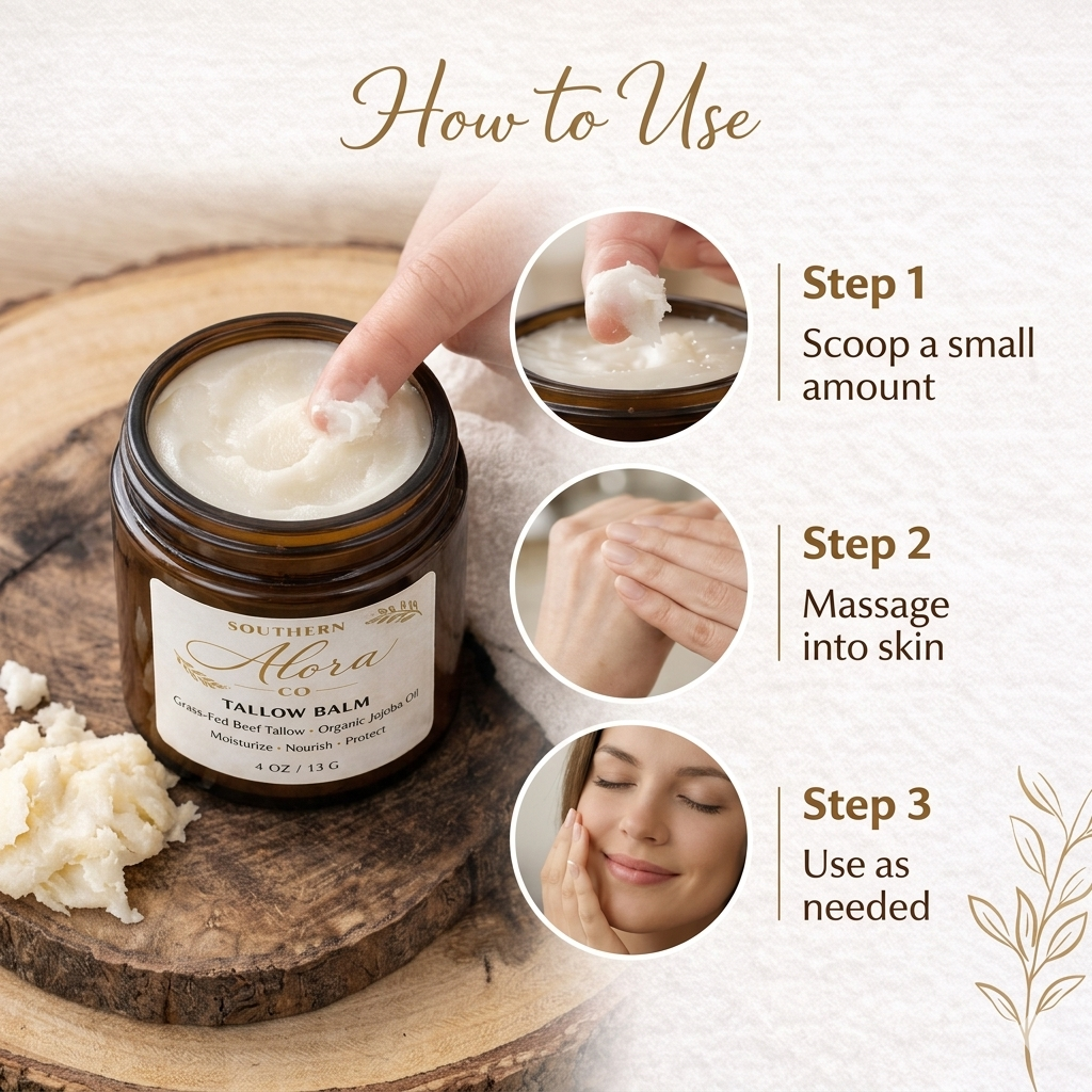 Grass-Fed Beef Tallow Balm – Face & Body Moisturizer