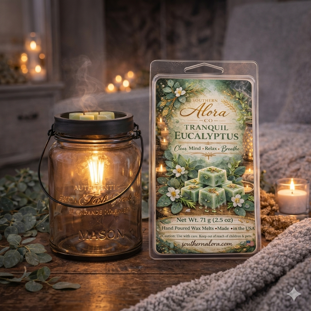 Tranquil Eucalyptus Wax Melts – Spa-Inspired Eucalyptus & Mint Scent
