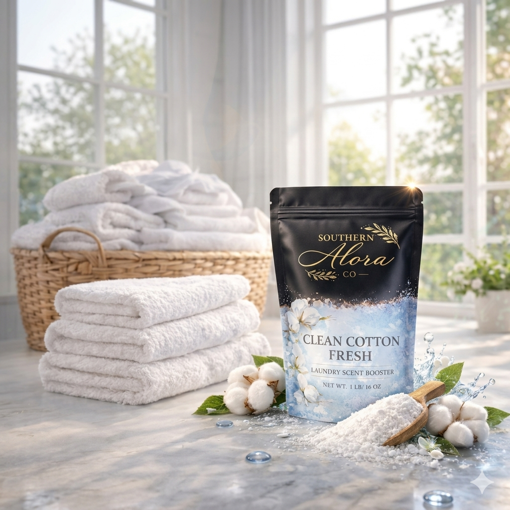 Clean Cotton Fresh Laundry Scent Booster | Long-Lasting Fabric Fragrance | Southern Alora Co