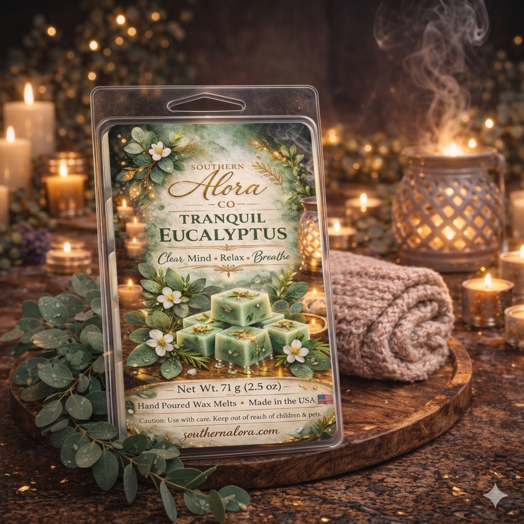 Tranquil Eucalyptus Wax Melts – Spa-Inspired Eucalyptus & Mint Scent