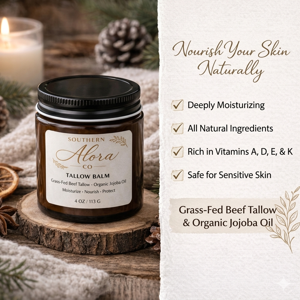 Grass-Fed Beef Tallow Balm – Face & Body Moisturizer