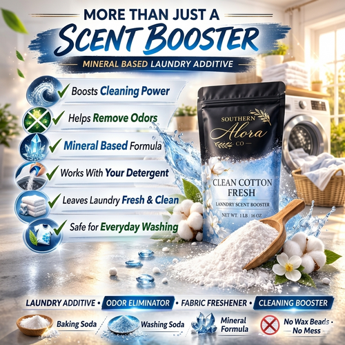 Clean Cotton Fresh Laundry Scent Booster | Long-Lasting Fabric Fragrance | Southern Alora Co