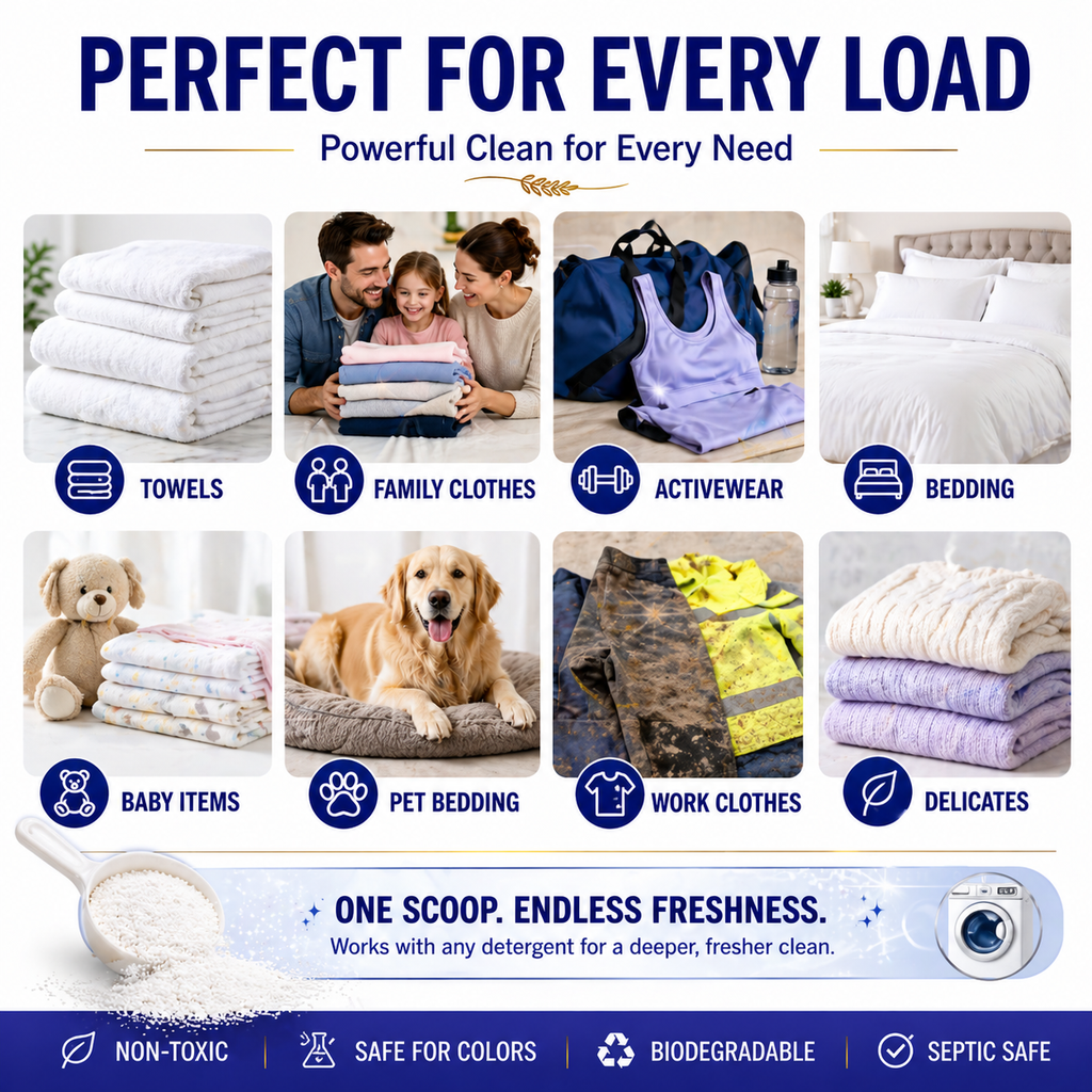 Southern Alora Laundry Scent Booster – Clean Cotton Fresh | Oxygen Boost Formula | Odor Eliminator + Deep Cleaning Mineral Powder | Long-Lasting Freshness | HE Safe (1 lb