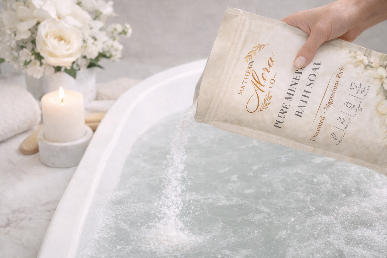 Pure Mineral Bath Soak – Unscented & Magnesium-Rich | 1 lb