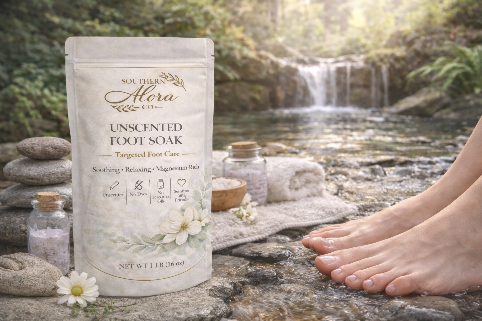 Unscented Foot Soak – Magnesium-Rich Mineral Therapy | 1 lb