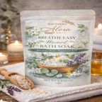 Breathe Easy Mineral Bath Soak | Eucalyptus & Lavender | Magnesium-Rich Relaxation | 1 lb