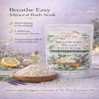 Breathe Easy Mineral Bath Soak | Eucalyptus & Lavender | Magnesium-Rich Relaxation | 1 lb