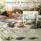 Breathe Easy Mineral Bath Soak | Eucalyptus & Lavender | Magnesium-Rich Relaxation | 1 lb