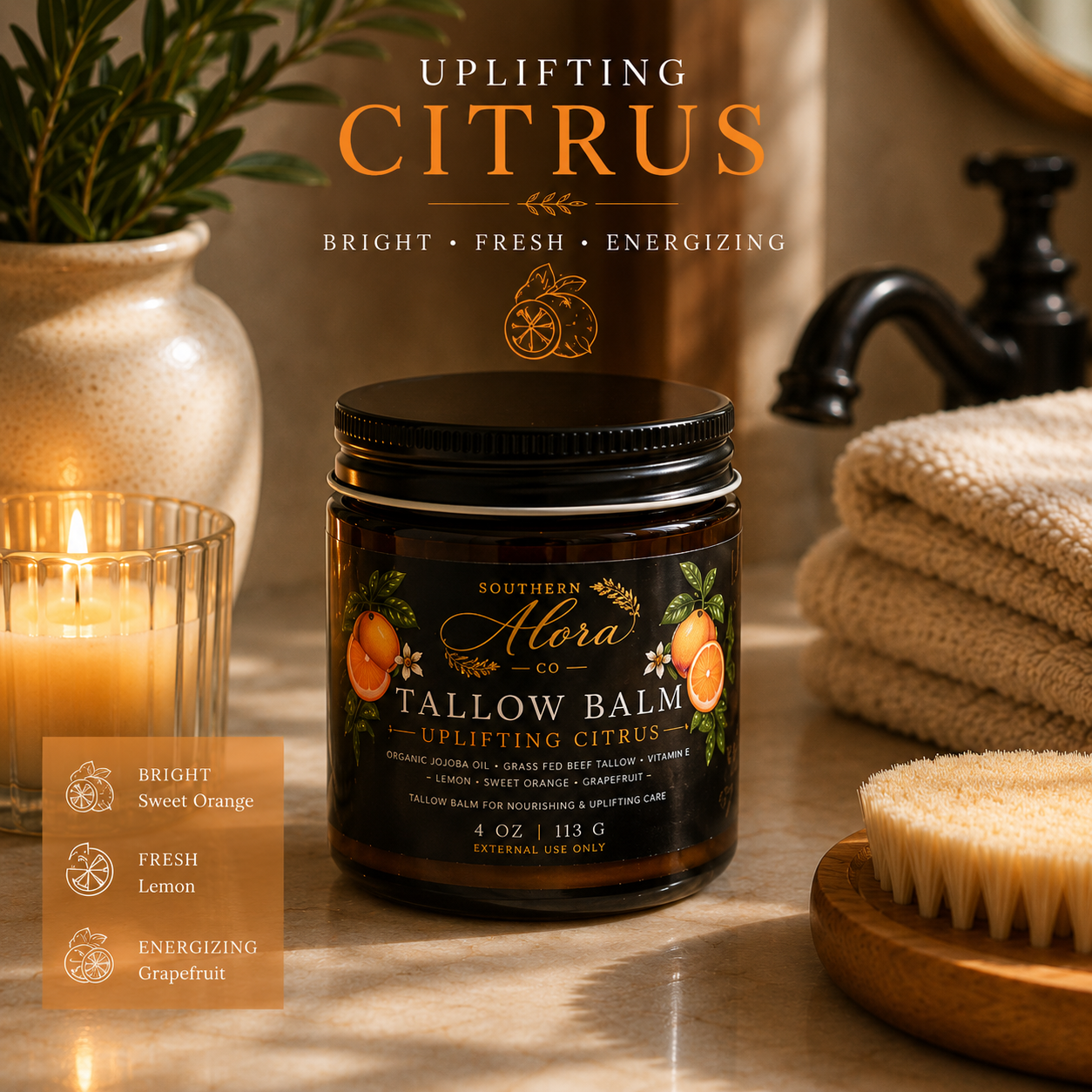 Lavender Tallow Balm – Grass Fed Beef Tallow & Organic Jojoba Oil | 4 oz