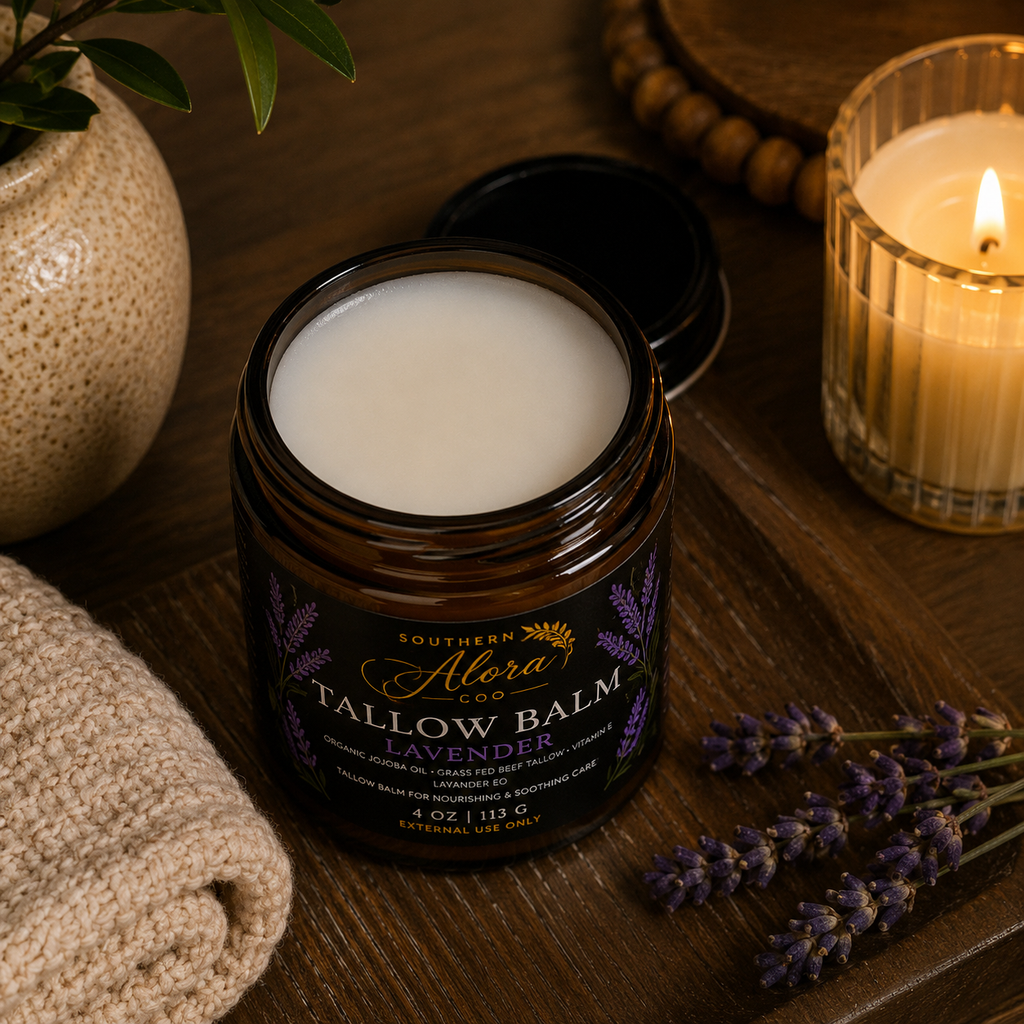 Lavender Tallow Balm – Grass Fed Beef Tallow & Organic Jojoba Oil | 4 oz