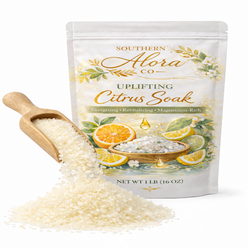 Uplifting Citrus Mineral Bath Soak | Orange & Lemon | Energizing Magnesium Bath | 1 lb