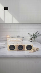 Artisan Soap Sampler Set – 3 Cold Process Soap Bars + Exfoliating Bag